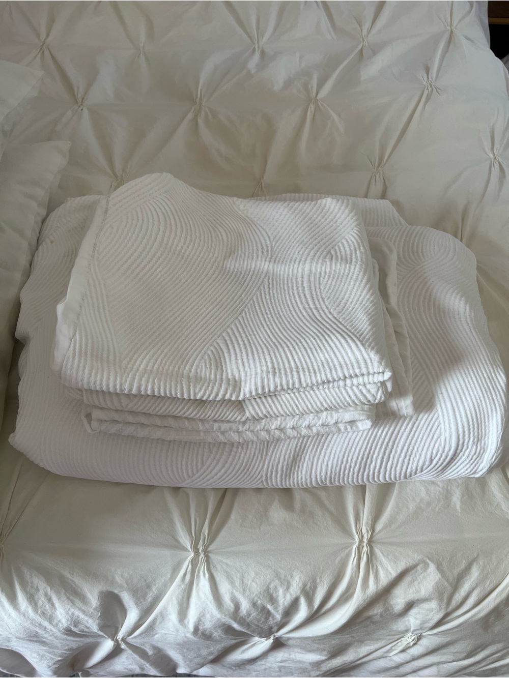 West Elm Queen Duvet Cover, Euro 26” Square Pillow Cases & Standard Queen Set